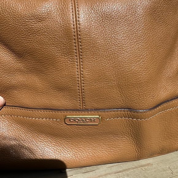 Coach Brown Leather Hobo Bag with Cherry Charm - Picture 2 of 7